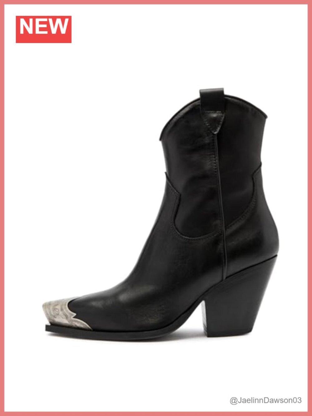 Cowgirl Sweater Weather Ankle Boots with Metal Toe & Block Heel